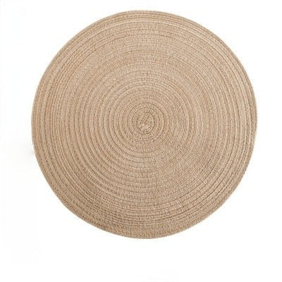 6pcs Round Table Mat Woven Placemats