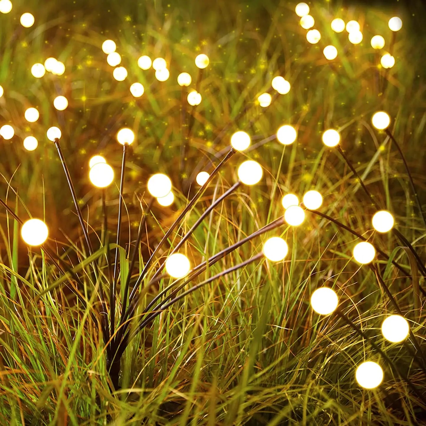 8 LED Solar Garden Firefly Lights Waterproof